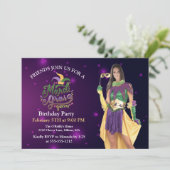 Personaliseer Fotomaskerade Maskers Mardi Gras Kaart (Staand voorkant)