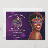 Personaliseer Fotomaskerade Maskers Mardi Gras Kaart (Voorkant)