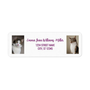 Personaliseer foto's met Cat Modern Retouradres Etiket