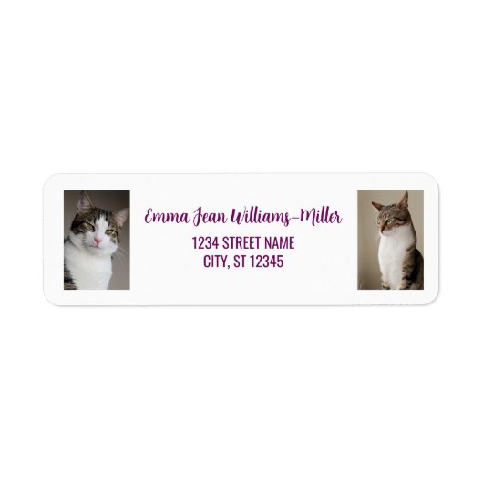 Personaliseer foto's met Cat Modern Retouradres Etiket (Voorkant)