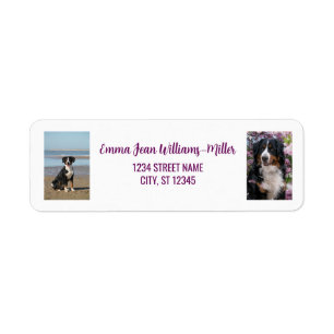 Personaliseer foto's w / Dog Modern Retouradres Etiket