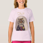 Personaliseer Fun Chill Tiger T-shirt (Voorkant)