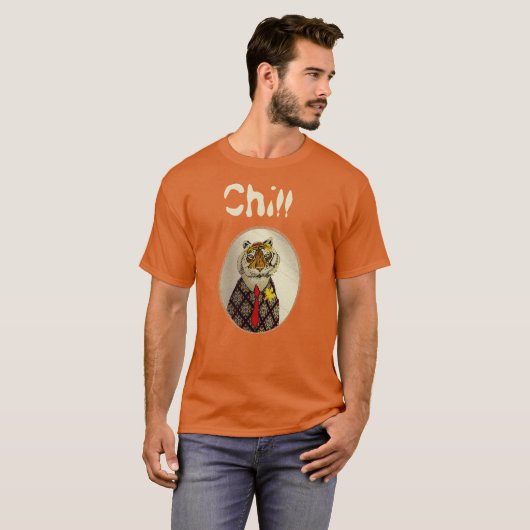 Personaliseer Fun Chill Tiger T-Shirt (Voorkant volledig)