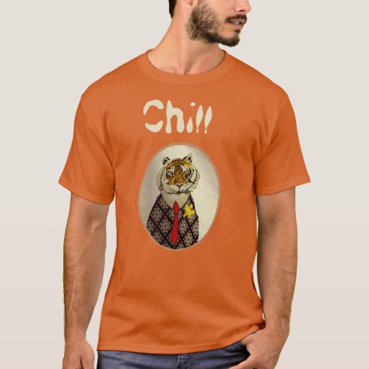 Personaliseer Fun Chill Tiger T-Shirt (Voorkant)