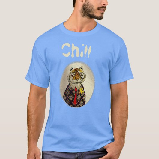 Personaliseer Fun Chill Tiger T-Shirt (Voorkant)