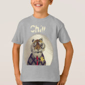 Personaliseer Fun Chill Tiger T-Shirt (Voorkant)