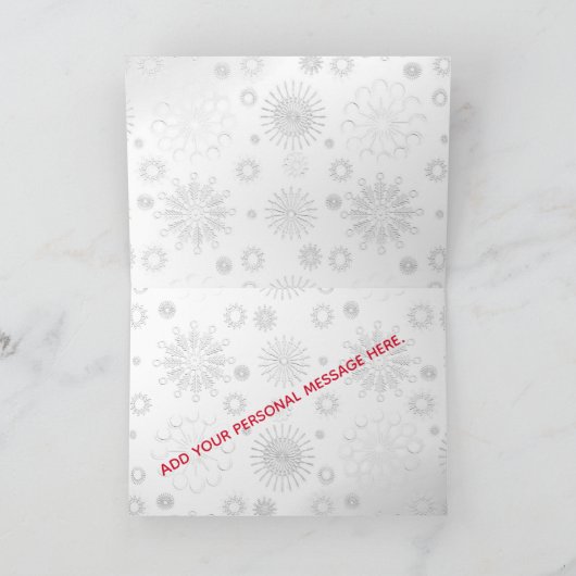 Personaliseer Fun Motorfiets Biker Santa Custom Feestdagen Kaart (Binnen)