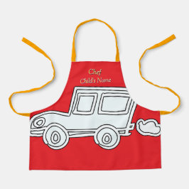Personaliseer Funny Car Kinder Rode Craft Schort