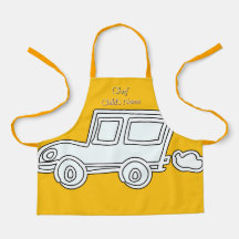 Personaliseer Funny Car Kinder Yellow Craft