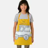 Personaliseer Funny Car Kinder Yellow Craft Schort (Insitu)