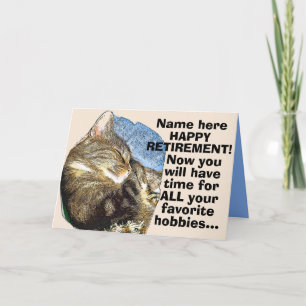 Personaliseer Funny Cat Retirement  Kaart