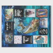 Personaliseer Funny Fisherman's Gevist Lover Gift Cadeaupapier (Vlak)