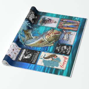 Personaliseer Funny Fisherman's Geviste Lover Gift Cadeaupapier