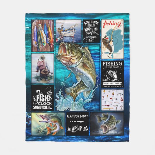 Personaliseer Funny Fisherman's Geviste Lover Gift Fleece Deken (Voorkant)