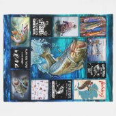 Personaliseer Funny Fisherman's Geviste Lover Gift Fleece Deken (Voorkant (Horizontaal))