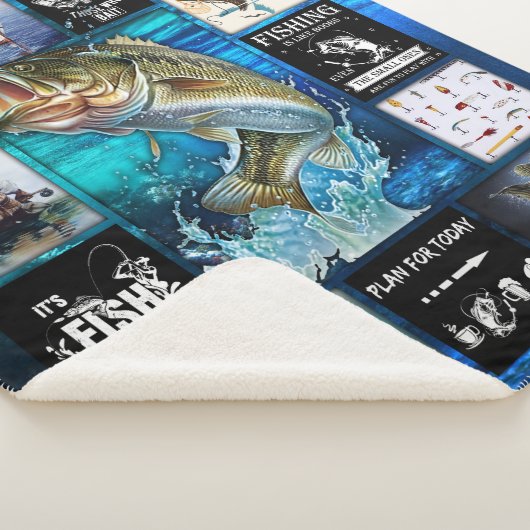 Personaliseer Funny Fisherman's Geviste Lover Gift Sherpa Deken (3/4)