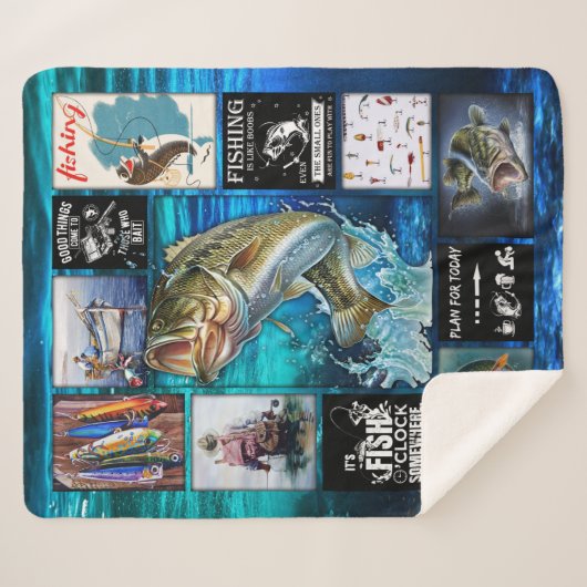 Personaliseer Funny Fisherman's Geviste Lover Gift Sherpa Deken (Voorkant (horizontaal))