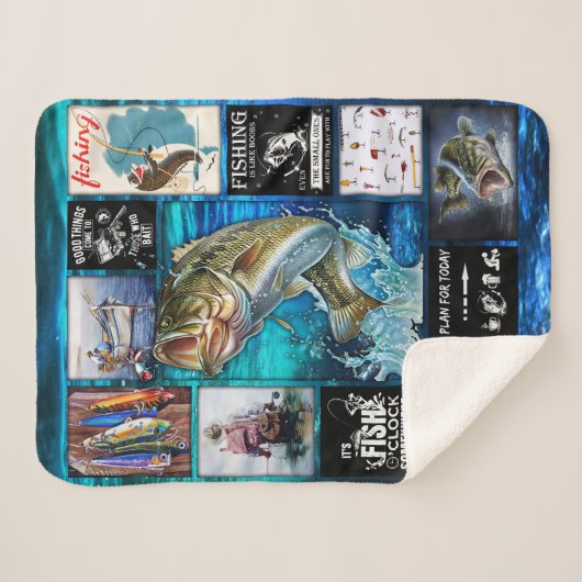 Personaliseer Funny Fisherman's Geviste Lover Gift Sherpa Deken (Voorkant (horizontaal))