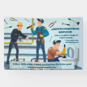 Personaliseer Funny Handyman Business Adverteren Spandoek (Horizontaal)