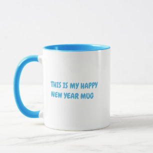 Personaliseer Funny Happy New Year Sky Blue Mok