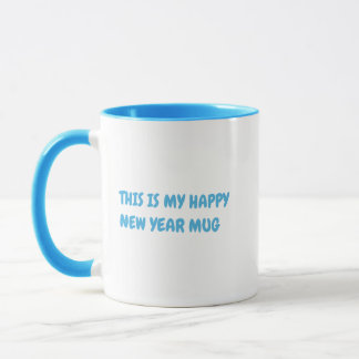 Personaliseer Funny Happy New Year Sky Blue Mok