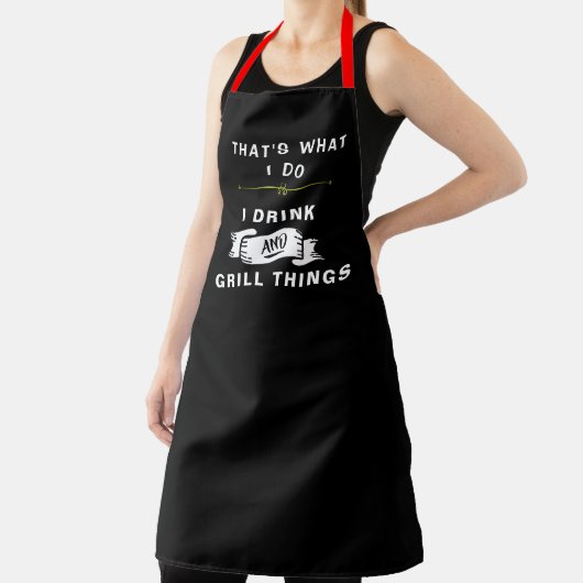 Personaliseer Funny I Drink & I Grill Baker's Chef Schort (Insitu)