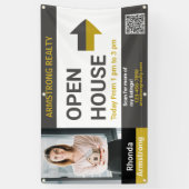 Personaliseer Gedetailleerde Open Huis Realtor Fen Spandoek (Verticaal)