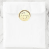 *~* PERSONALISEER GEEL GOUD Wax Seal Bruiloft Ronde Sticker (Tas)