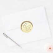 *~* PERSONALISEER GEEL GOUD Wax Seal Bruiloft Ronde Sticker (Envelop)