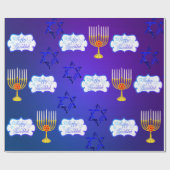 Personaliseer GELUKKIG HANUKKAH Menorah inpakpapie Cadeaupapier (Vlak)