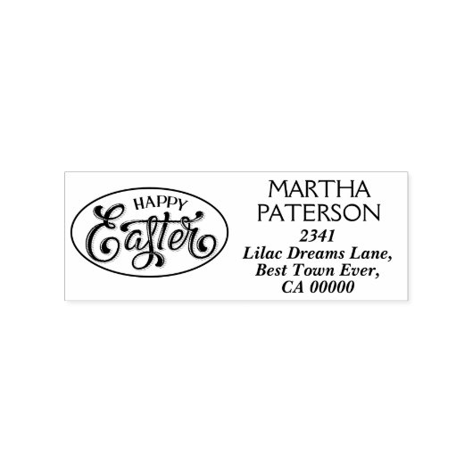 Personaliseer gelukkig Pasen symbool. Rubberstempel (Afrduk)