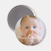 Personaliseer Gelukkige Verjaardagsfoto Keepsake Magneet (Voorkant / Achterkant)