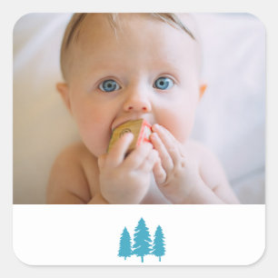 Personaliseer Gelukkige Verjaardagsfoto Keepsake Vierkante Sticker