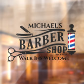Personaliseer generieke Barber Shop Pole Business Raamsticker (Vel 2)