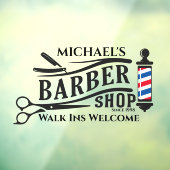 Personaliseer generieke Barber Shop Pole Business Raamsticker (Vel 3)