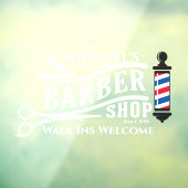 Personaliseer generieke Barber Shop Pole Business Raamsticker (Vel 3)