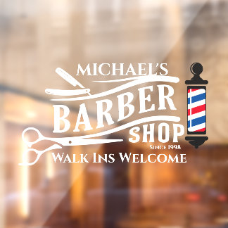 Personaliseer generieke Barber Shop Pole Business Raamsticker