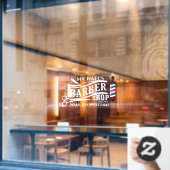 Personaliseer generieke Barber Shop Pole Business Raamsticker (Cafe Raam)