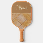 Personaliseer Geometric Pattern Brown Tan Gold Pickleball Paddle (Voorkant)
