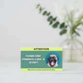 Personaliseer geparkeerd als een jerry, grappige p contactkaartje (Staand voorkant)