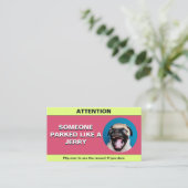 Personaliseer geparkeerd als een jerry, grappige p contactkaartje (Staand voorkant)