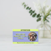 Personaliseer geparkeerd als een trol, grappige pa contactkaartje (Staand voorkant)