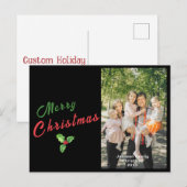 Personaliseer Gepersonaliseerde Familiefoto Kerstm Feestdagenkaart (Voorkant / Achterkant)