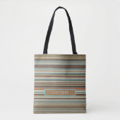 Personaliseer Gestreept Tote Bag (Voorkant)
