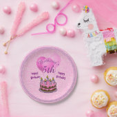 Personaliseer:  Geweven Roze van de Verjaardag van Papieren Bordje (Feest)