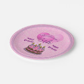 Personaliseer:  Geweven Roze van de Verjaardag van Papieren Bordje (Gekanteld)