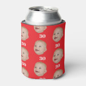 Personaliseer gezicht 20e 30e 40e 50e verjaardag b blikjeskoeler (Blikje Voorkant)