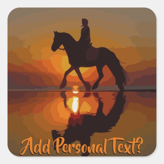 Personaliseer Gift voor Paardenliefhebber. paardri Vierkante Sticker (Voorkant)