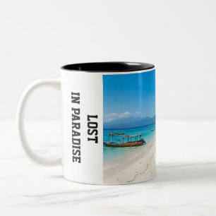 Personaliseer Gili Trawangan Island Paradise Beach Tweekleurige Koffiemok