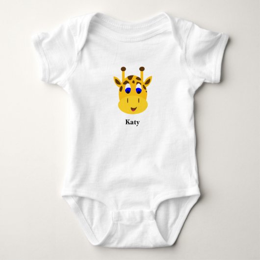 Personaliseer Giraffe Baby Bodysuit (Voorkant)